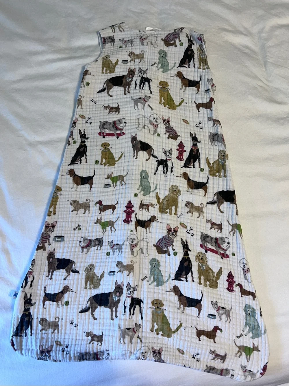 Little Unicorn Woof Dog Print Muslin Sleep Sack XL 18-24M